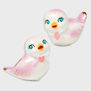 Ceramic Lavender Love Birds Figurines